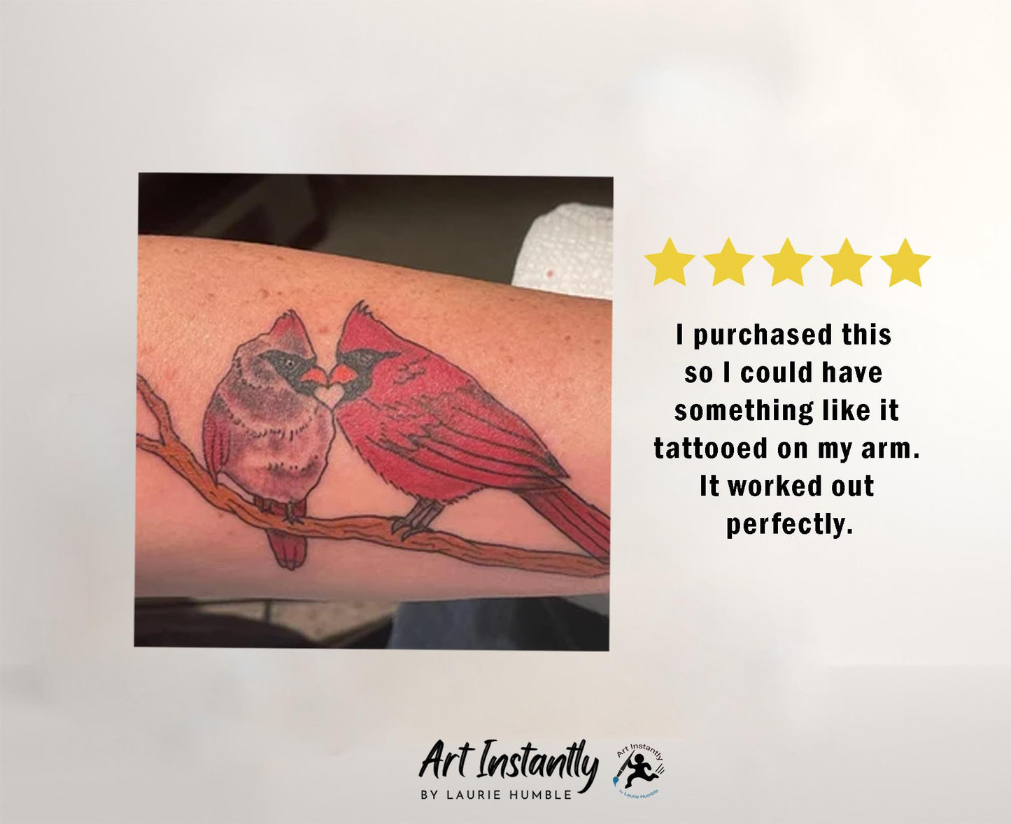 Cardinal Tattoo Illustration Instant Download