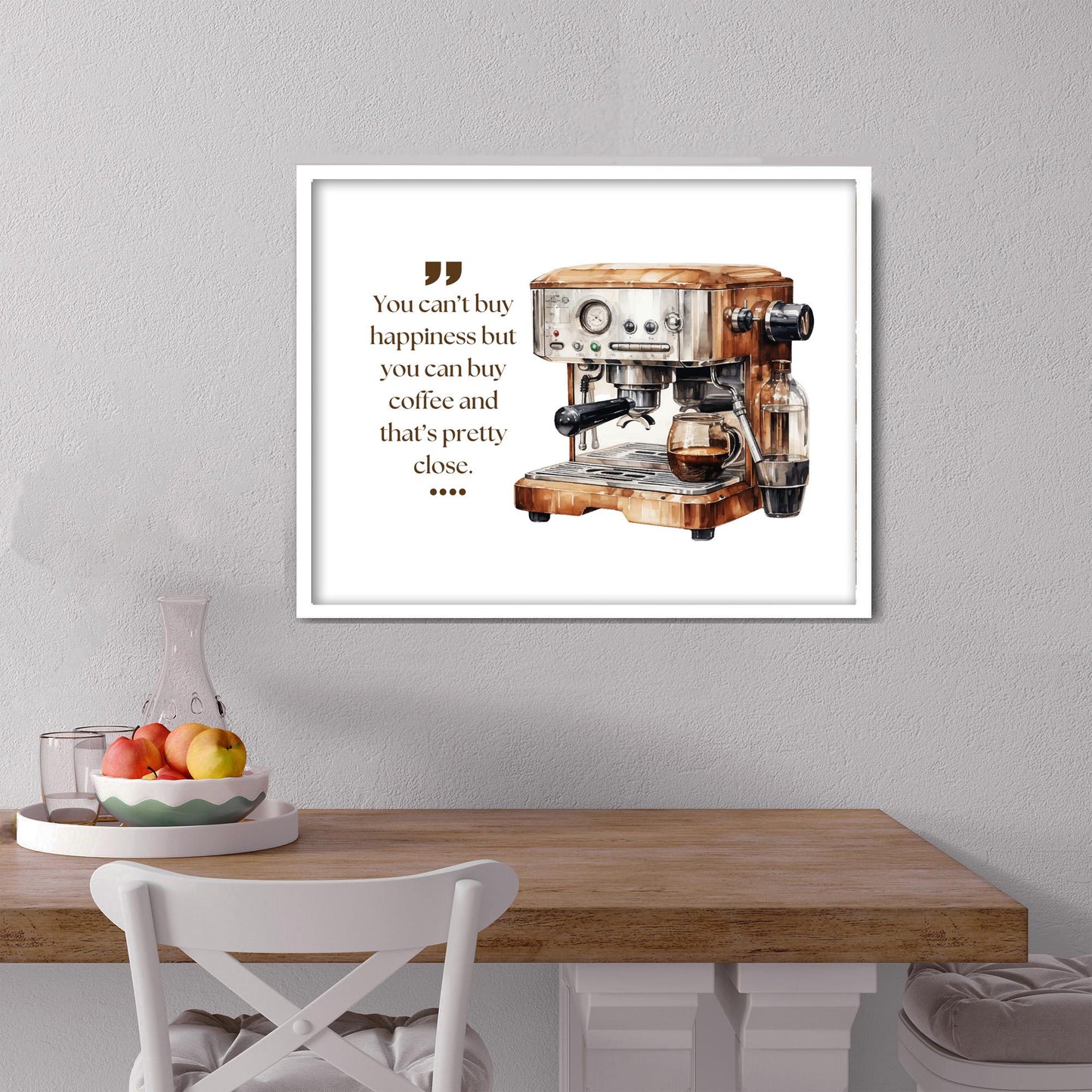 Digital coffee sign with witty quote