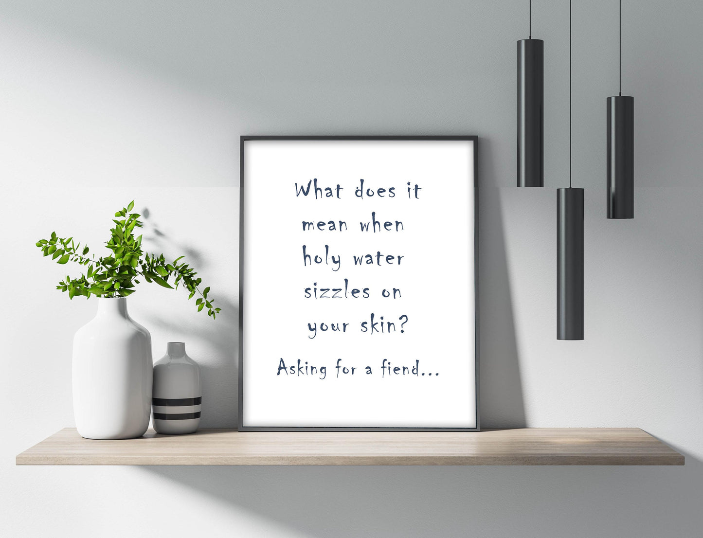 Creepy and funny Gothic typography wall art digital download for Halloween.