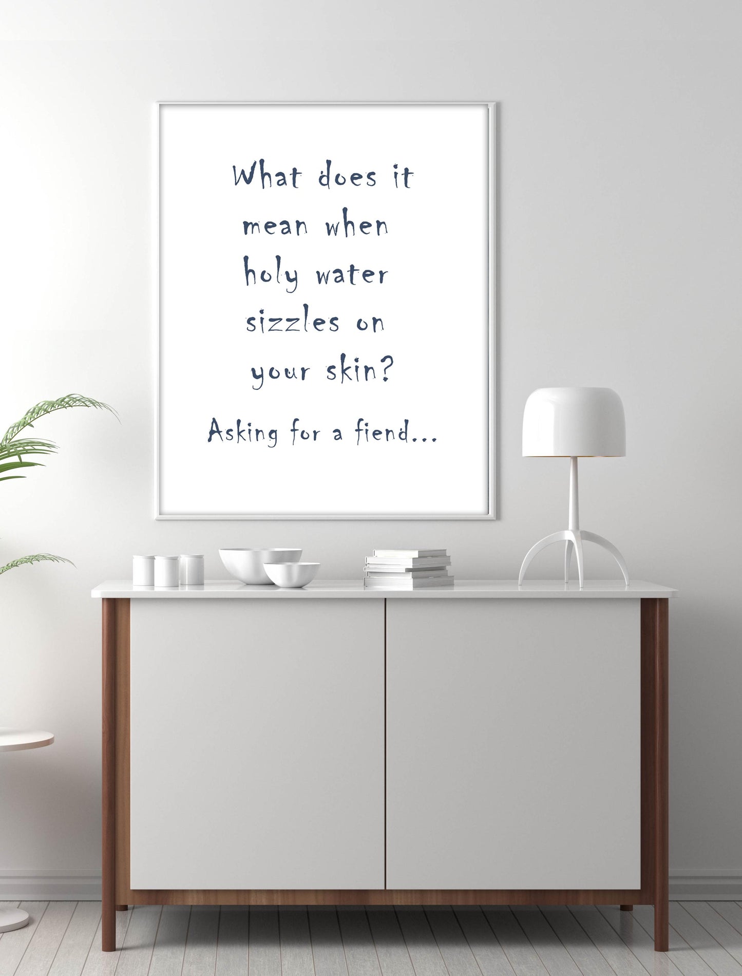 Creepy and funny Gothic typography wall art digital download for Halloween.