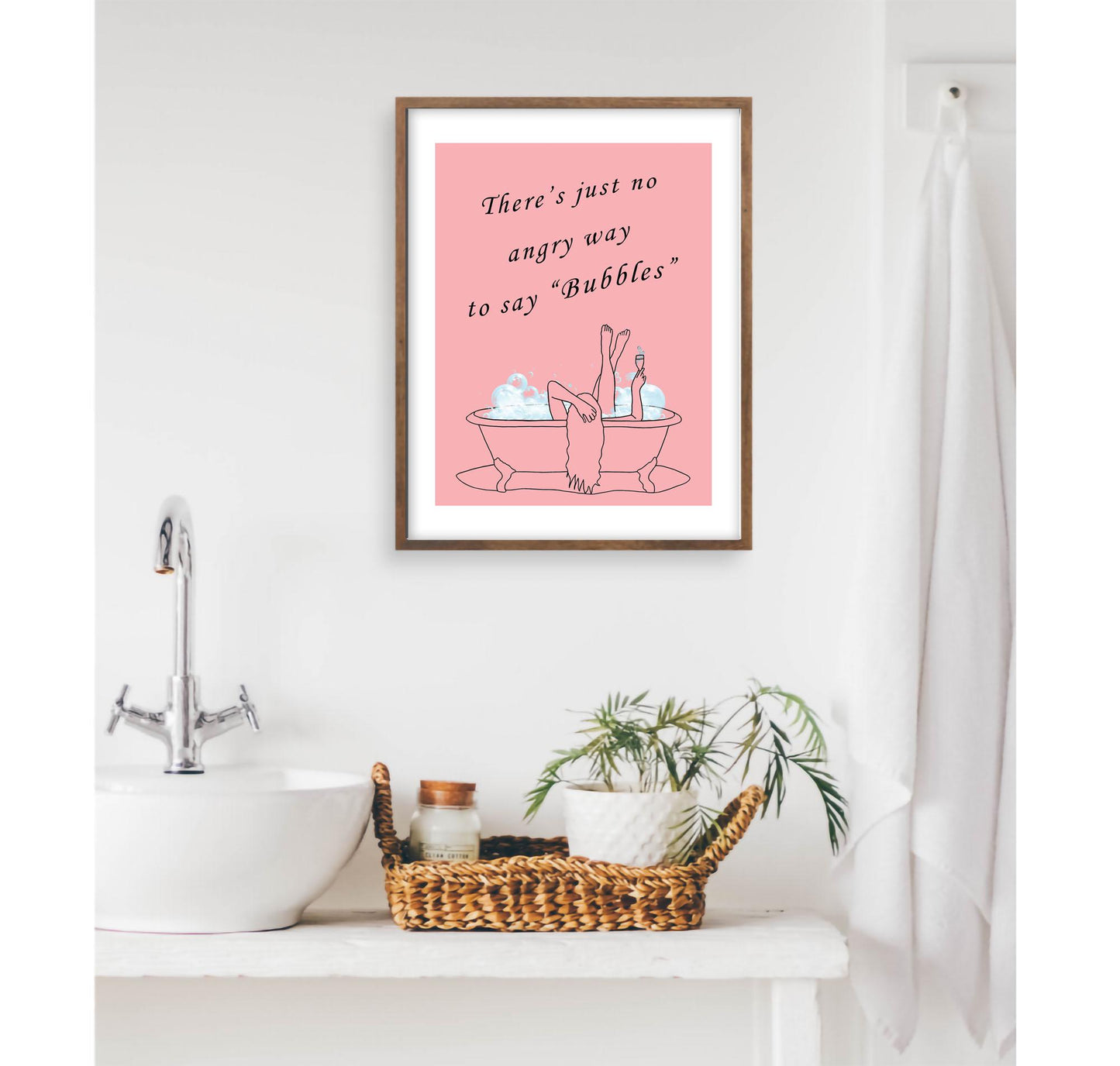 Digital art file for cute bathroom decor, funny and charming