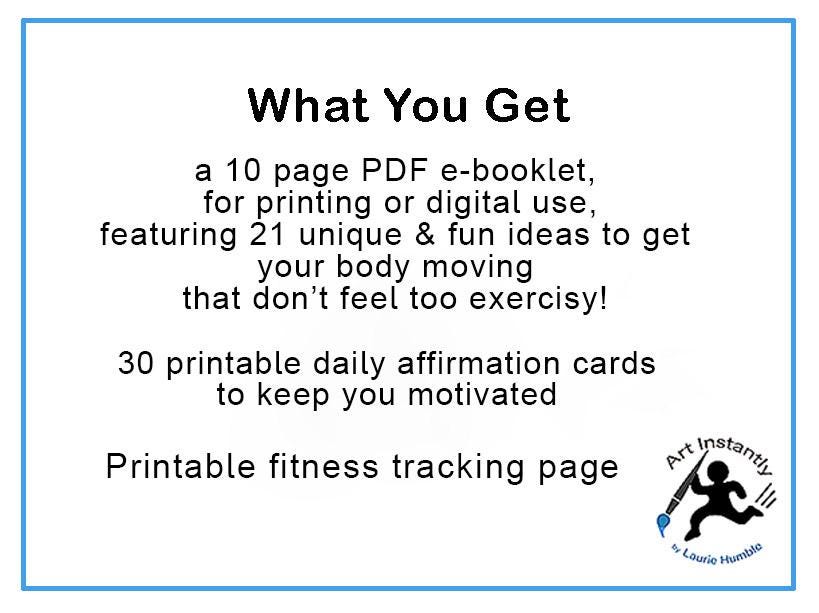 Monthly Exercise Plan for People Who Hate Exercise with Bonus Affirmation Cards