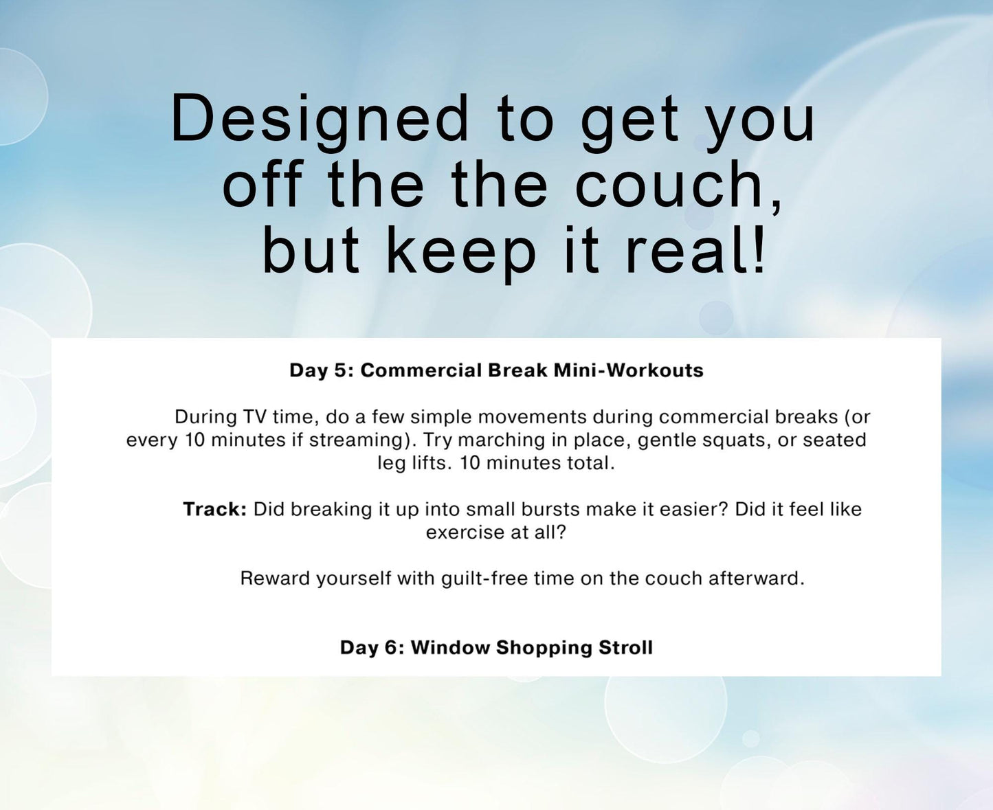 Monthly Exercise Plan for People Who Hate Exercise with Bonus Affirmation Cards