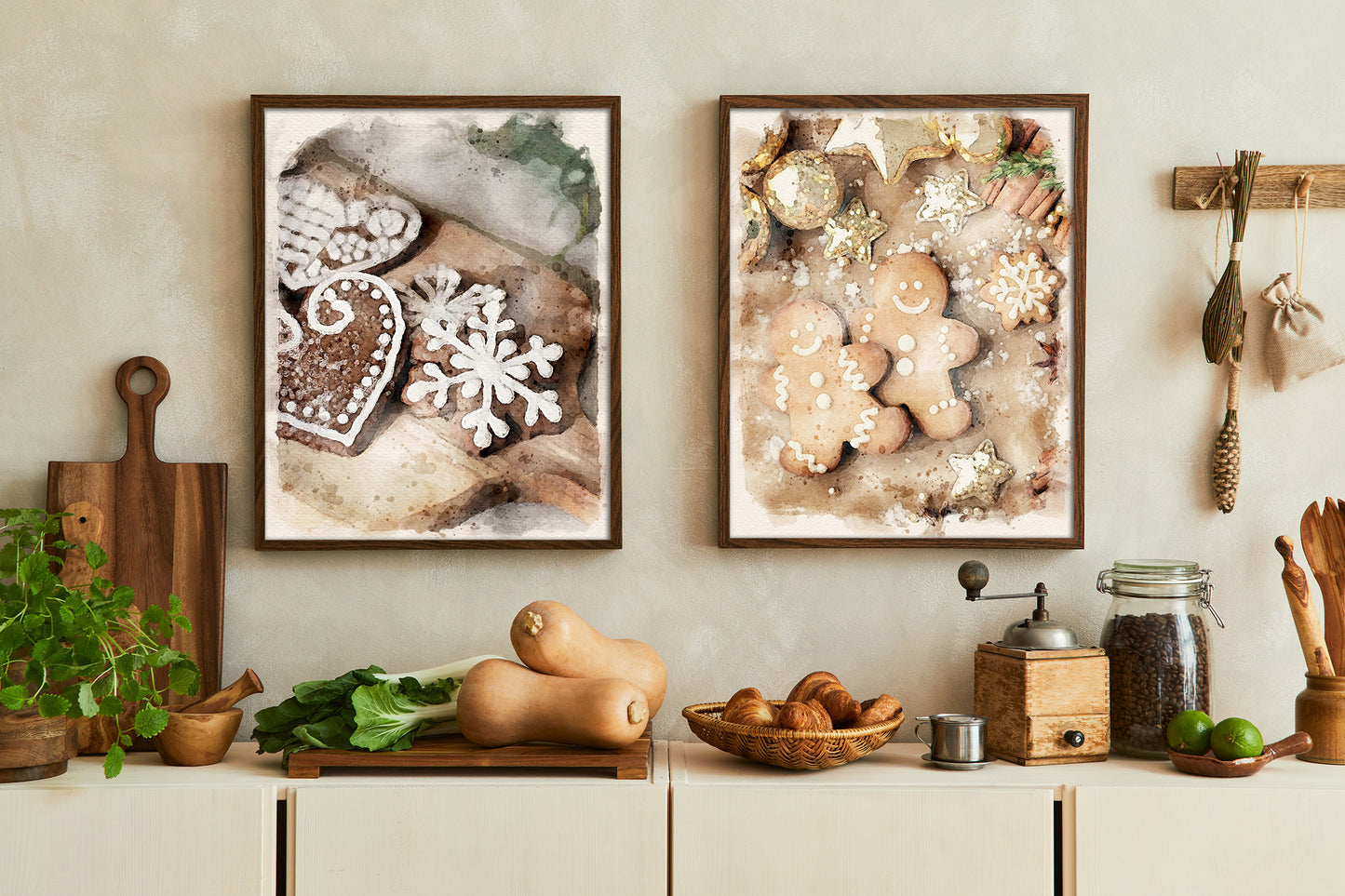 Christmas Cookie Kitchen Wall Art Set