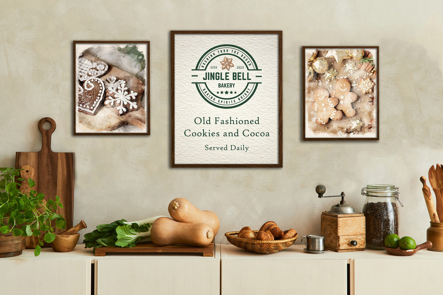 Christmas Cookie Kitchen Wall Art Set