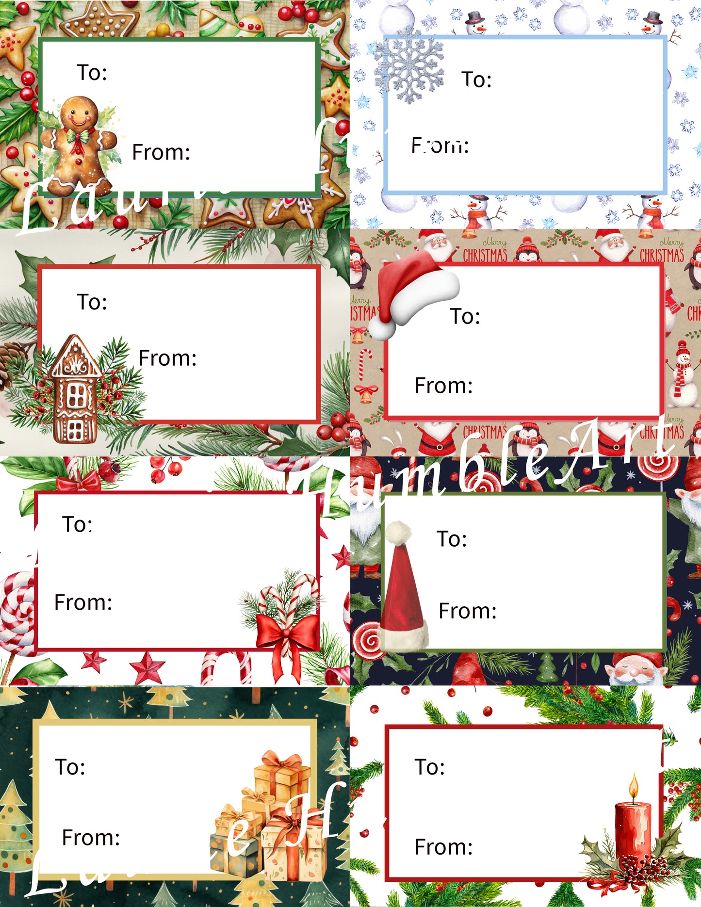 Printable Patterned Christmas Gift Tags