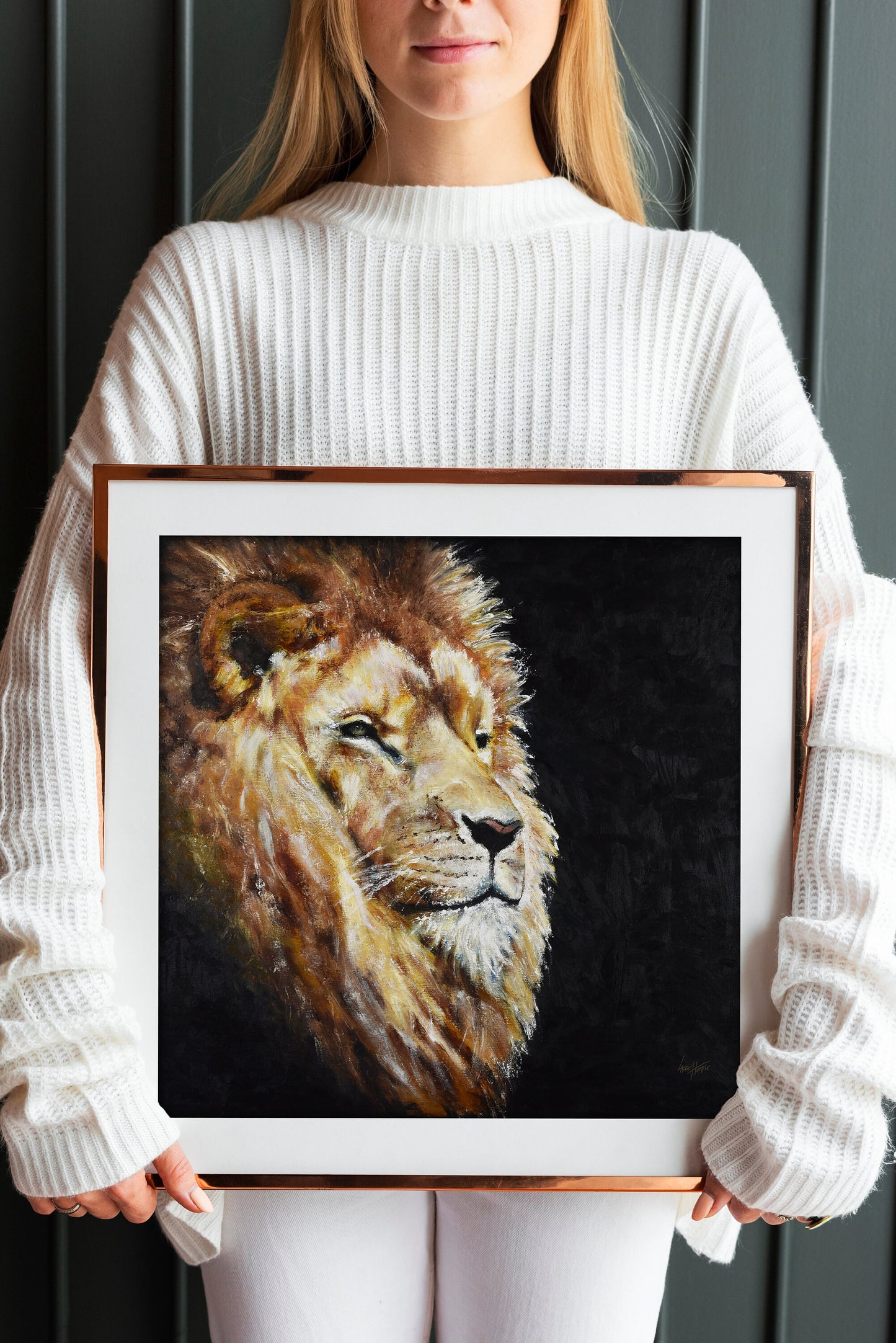 Lion Oil Painting Print