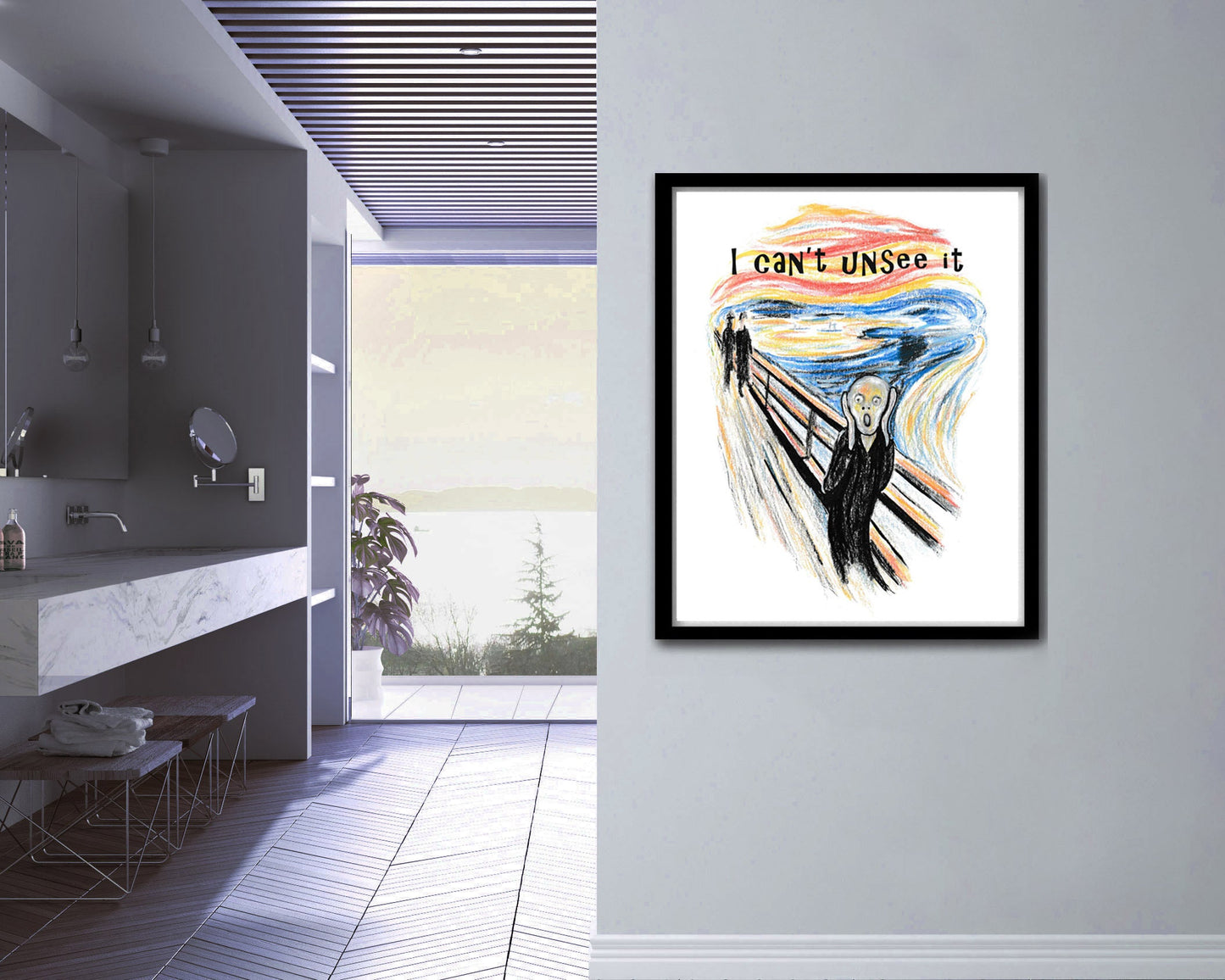 Funny Bathroom Scream Print