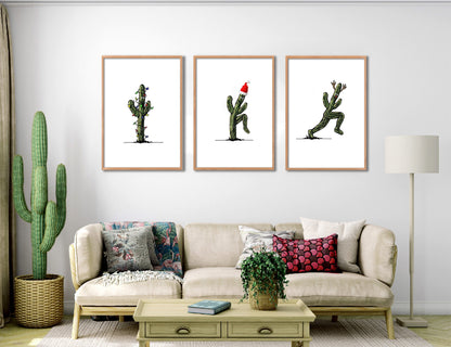 Christmas Cactus Set Of 3 Prints