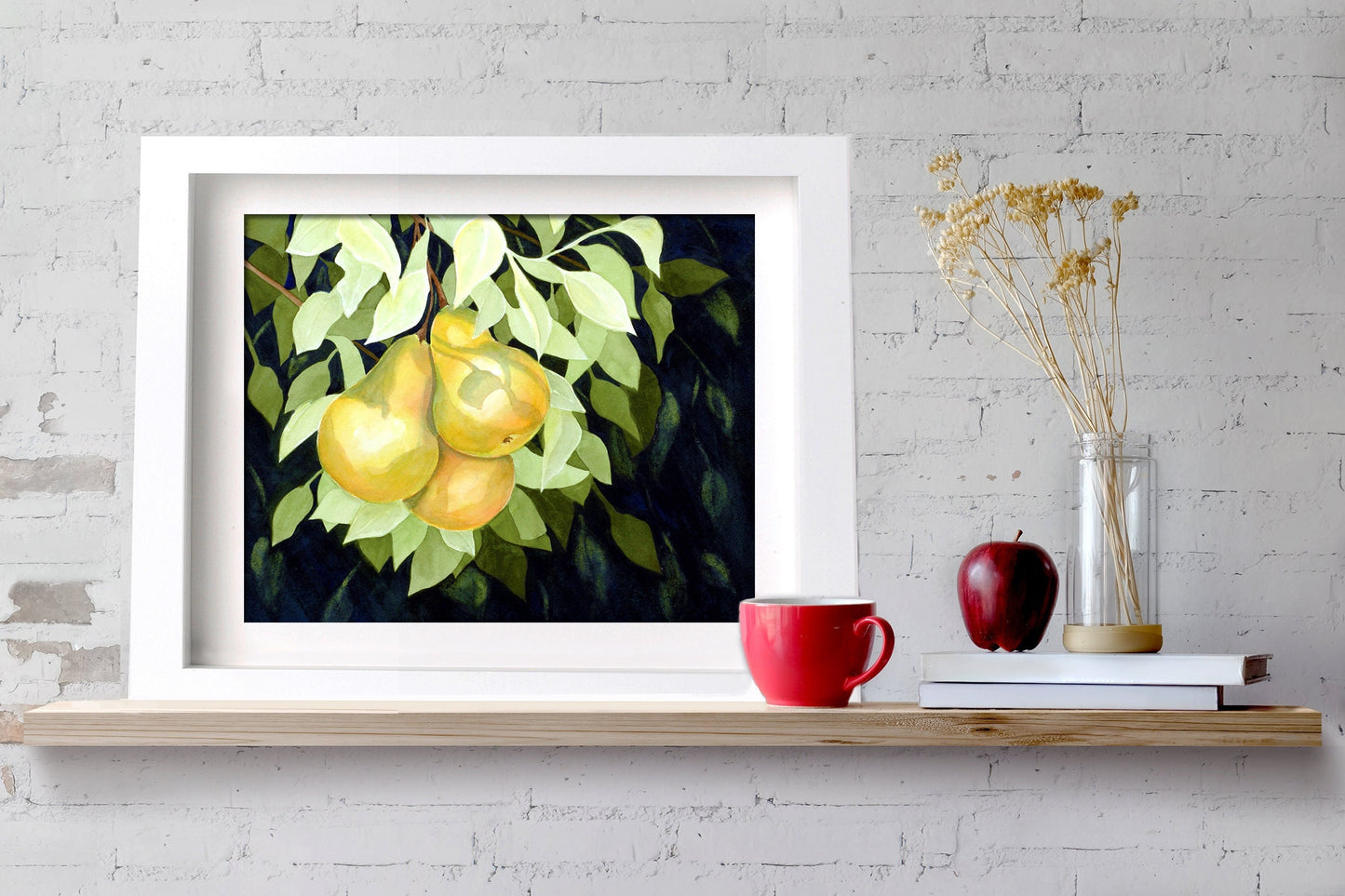 Watercolor Pear, Fruit Art Print