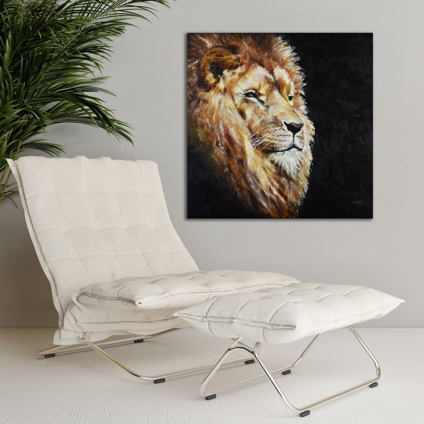 Lion Oil Painting Print