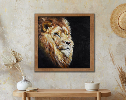 Lion Oil Painting Print