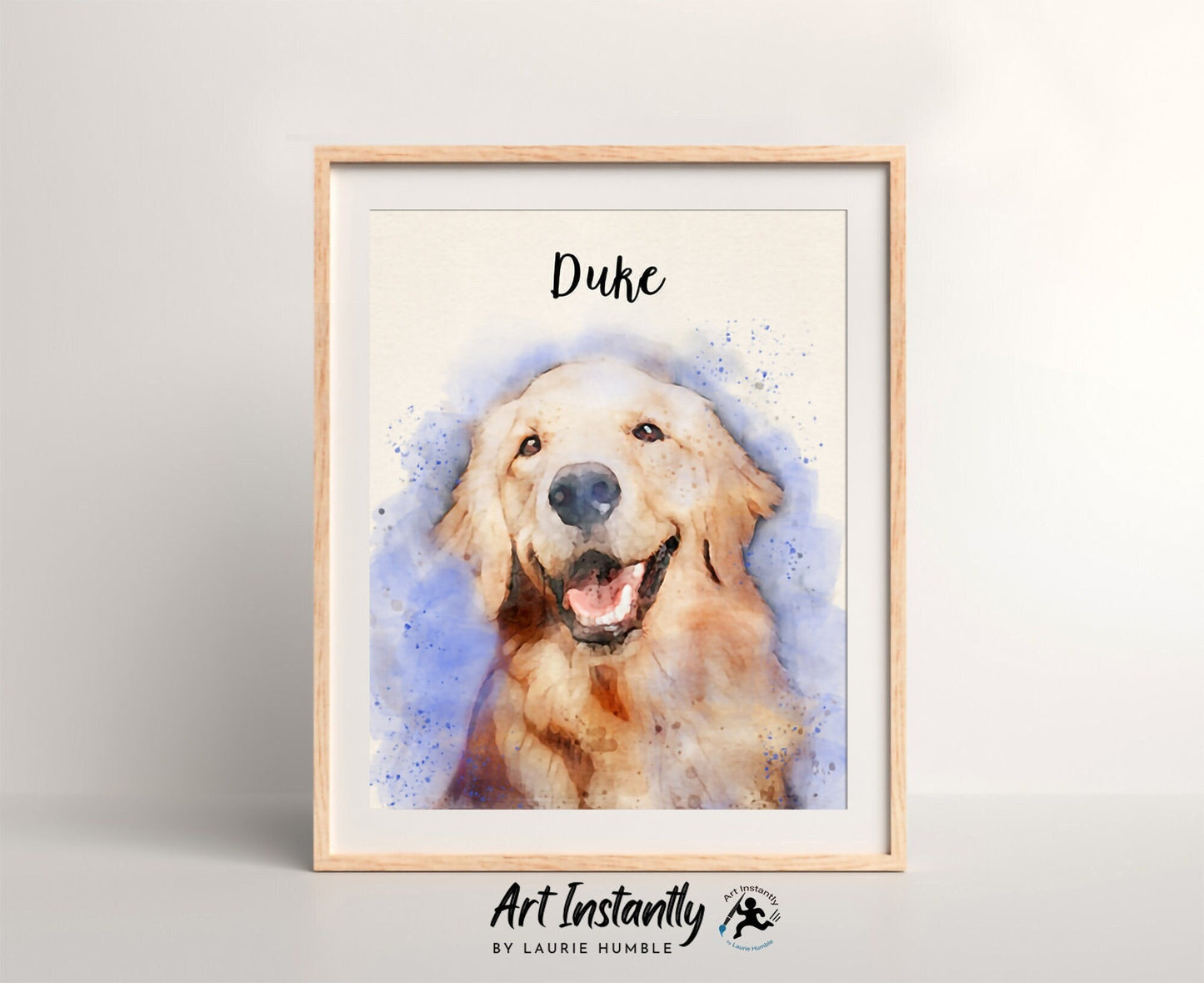 Personalized Digital Watercolor Pet Portrait