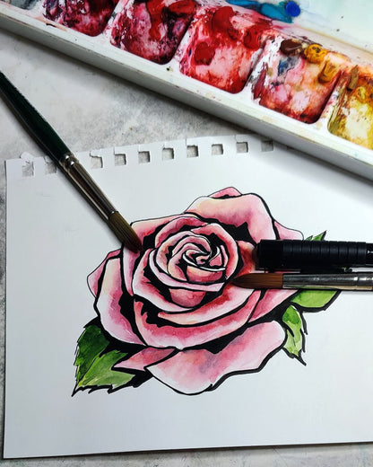 Set of 4 Rose Tattoo Designs