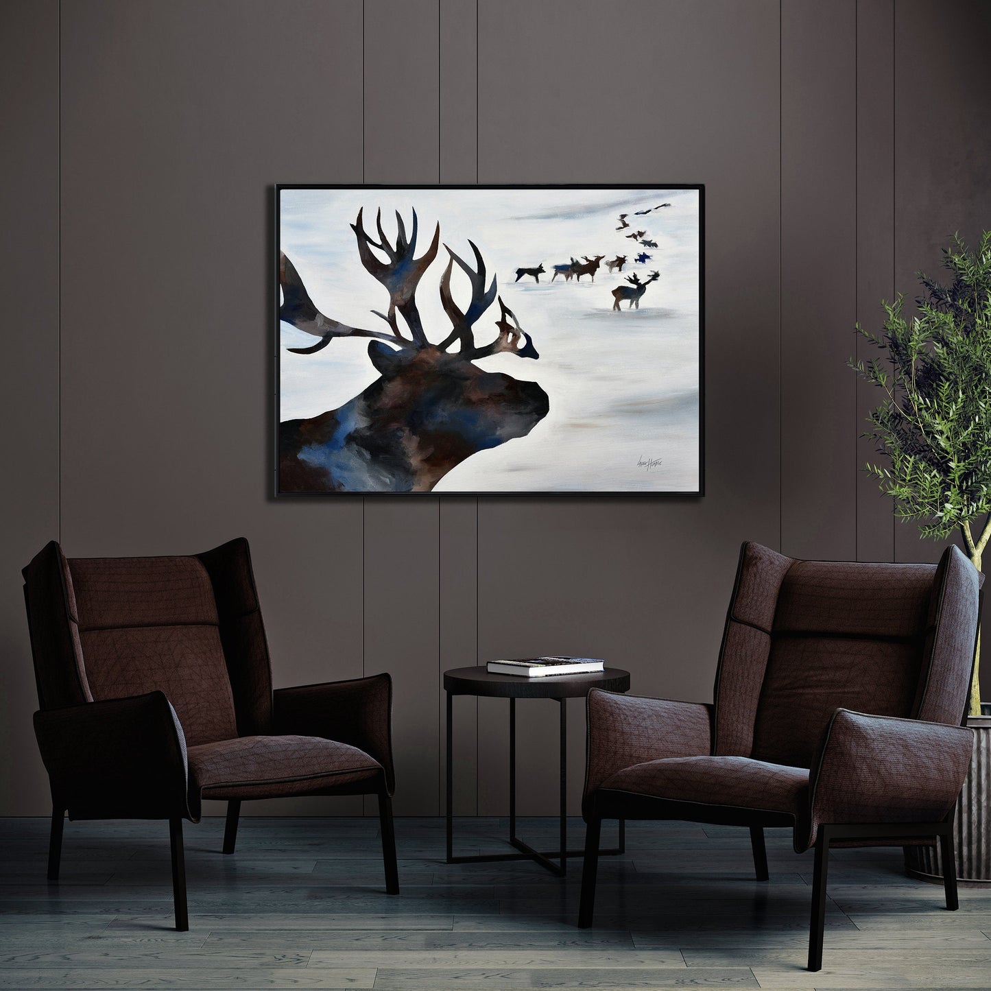 Reindeer Painting Print