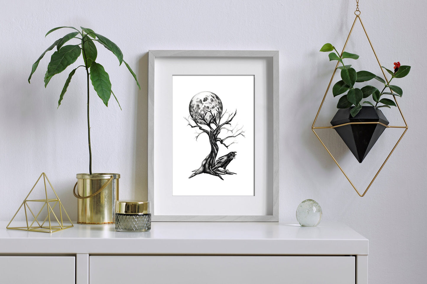 Tree and Raven Wall Art