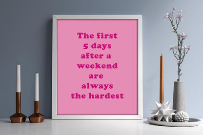 Pink Office Quote Print