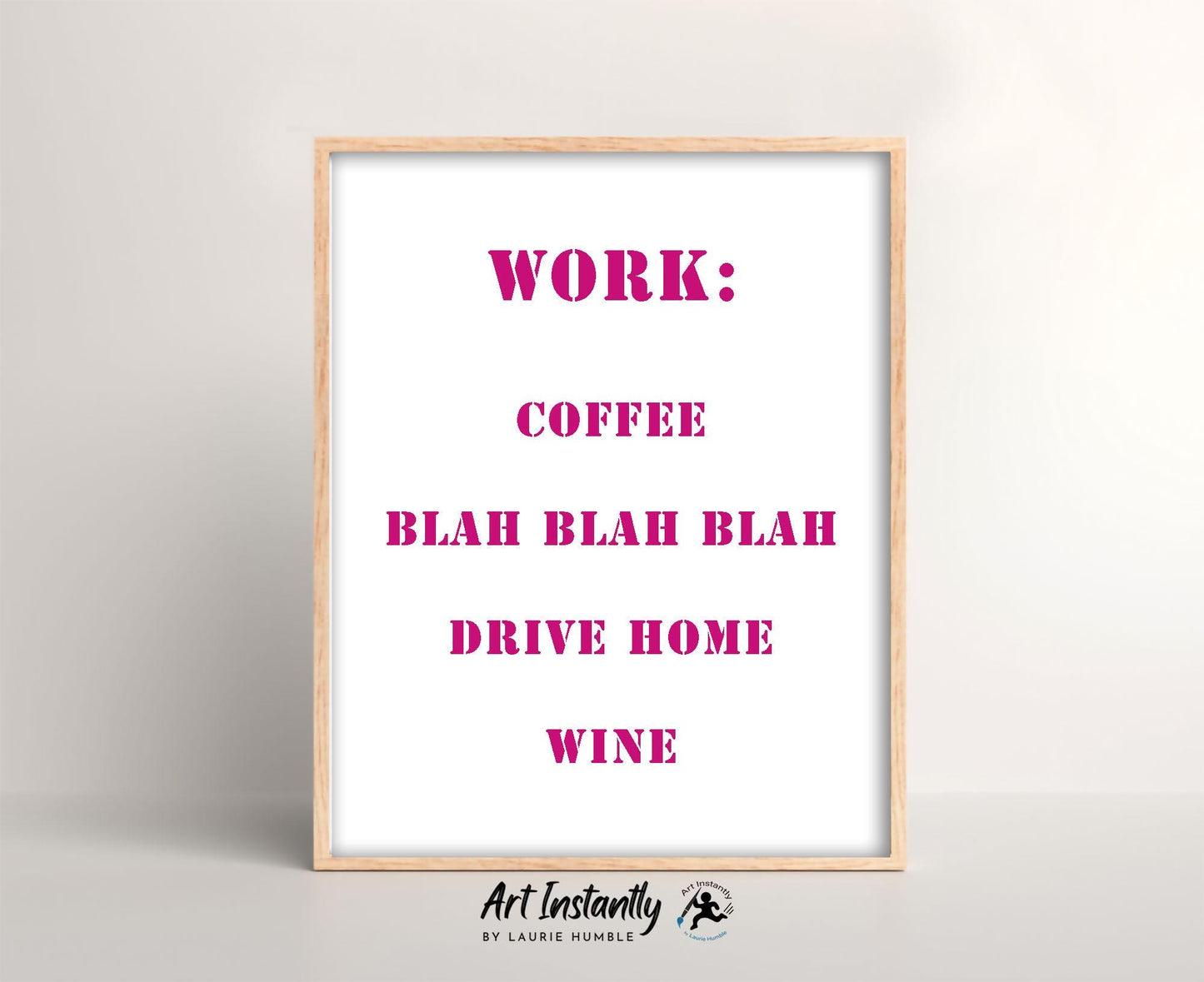 Pink Office Decor Set of 3 Prints