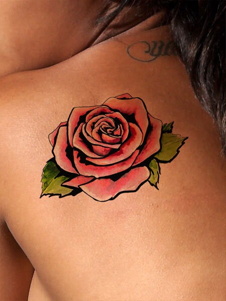 Set of 4 Rose Tattoo Designs