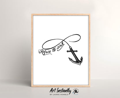 Infinity Anchor Tattoo Flash Print