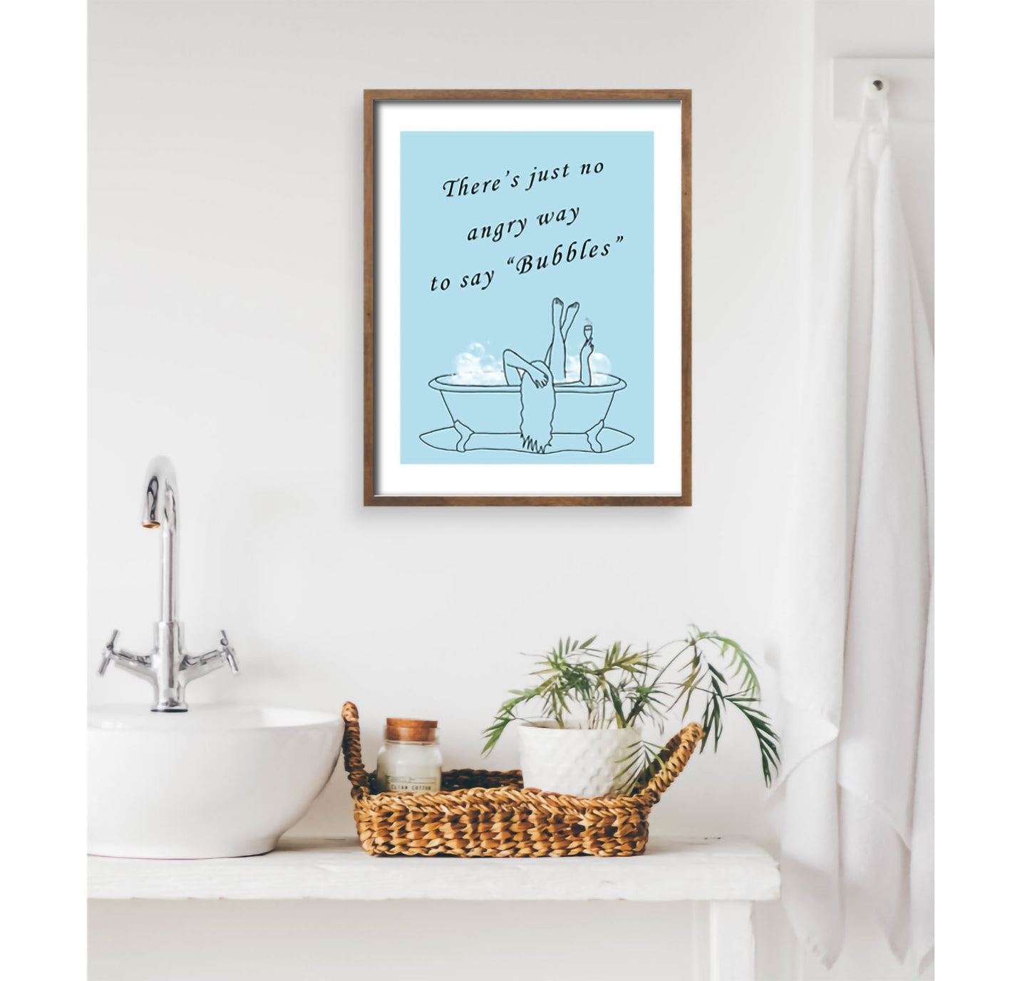 Blue Bathtub Art Print