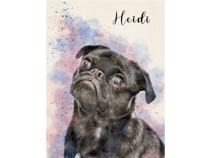 Personalized Digital Watercolor Pet Portrait