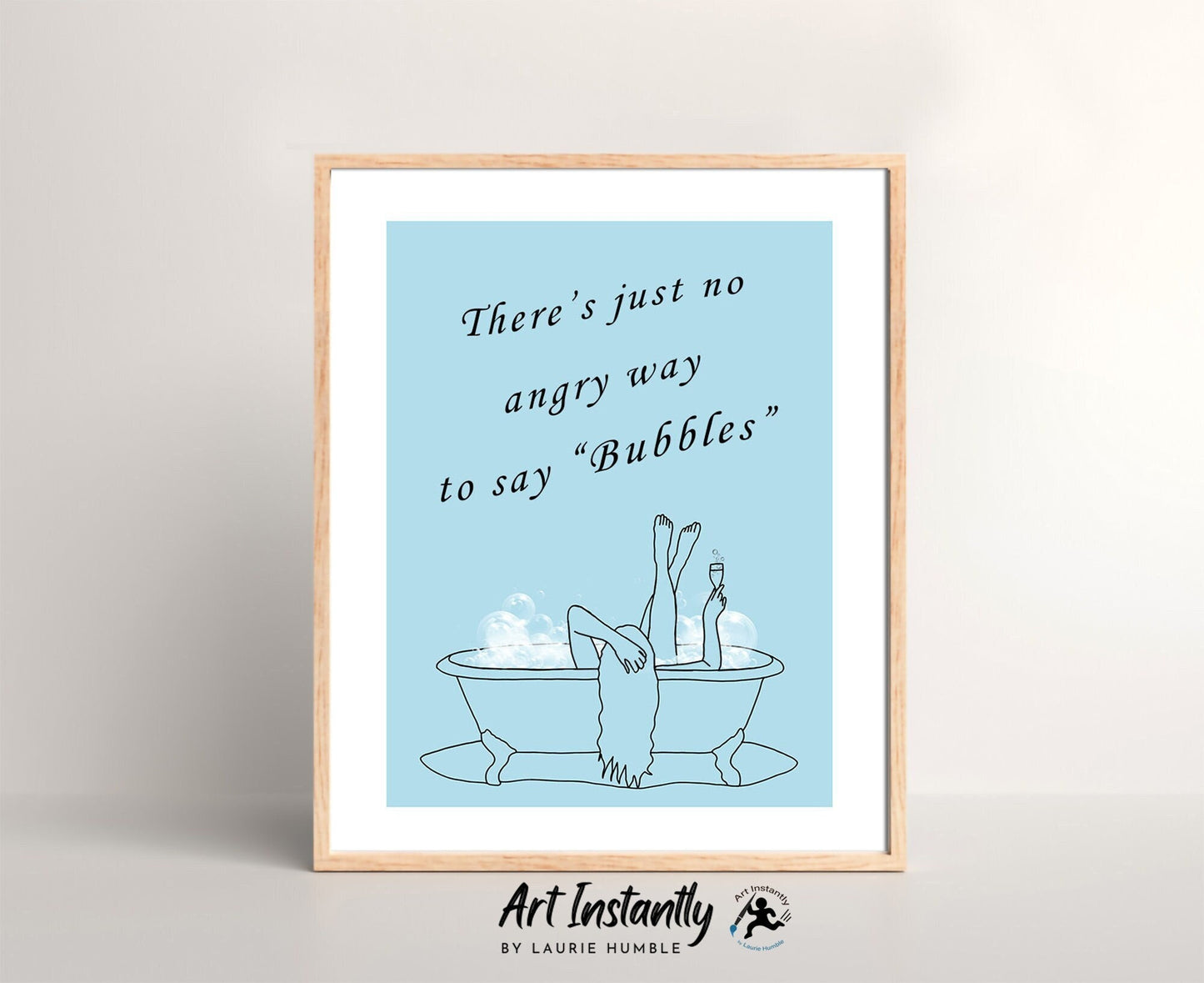 Blue Bathtub Art Print