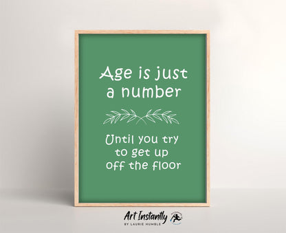 Sage Green Age Humor Wall Art Set