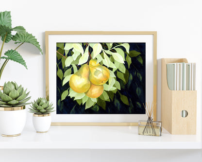 Watercolor Pear, Fruit Art Print