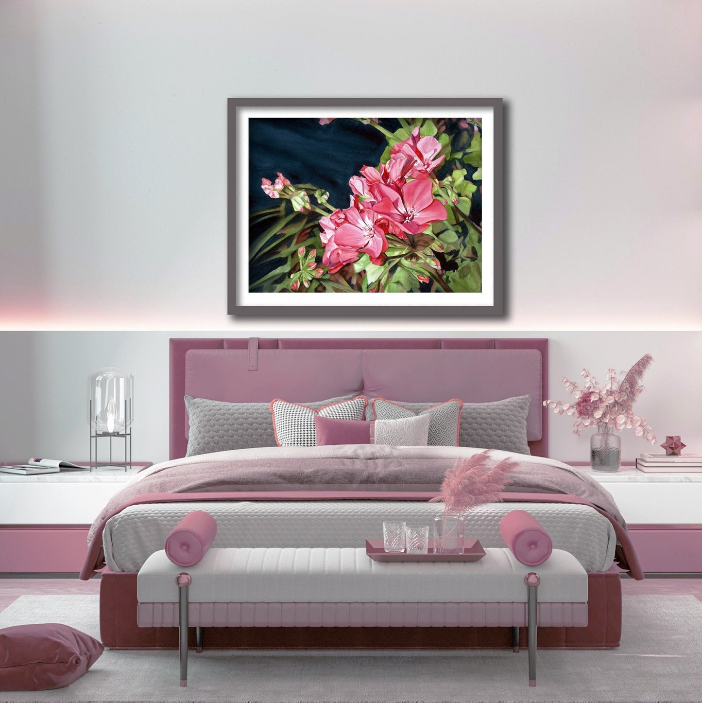 Pink Botanical Flower Print