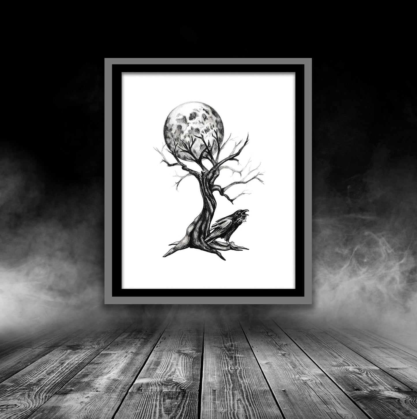 Tree and Raven Wall Art