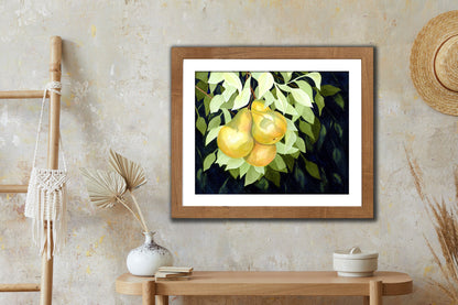 Watercolor Pear, Fruit Art Print