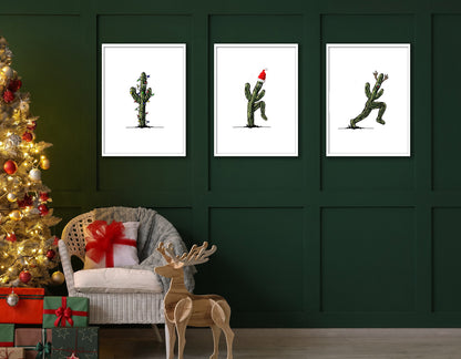 Christmas Cactus Set Of 3 Prints