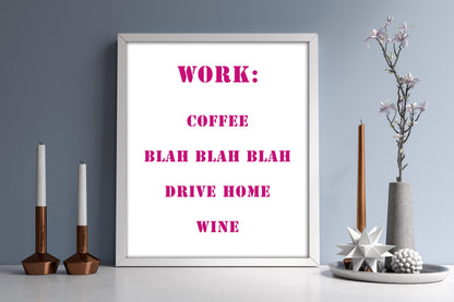 Pink Office Quote Wall Art