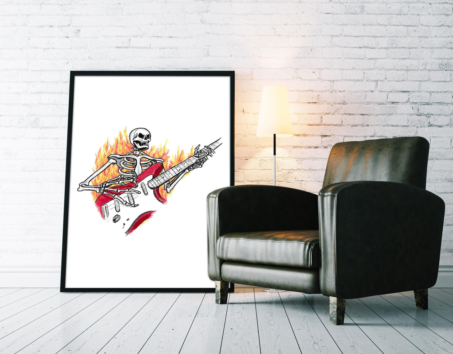 Guitar Music Tattoo Flash Print