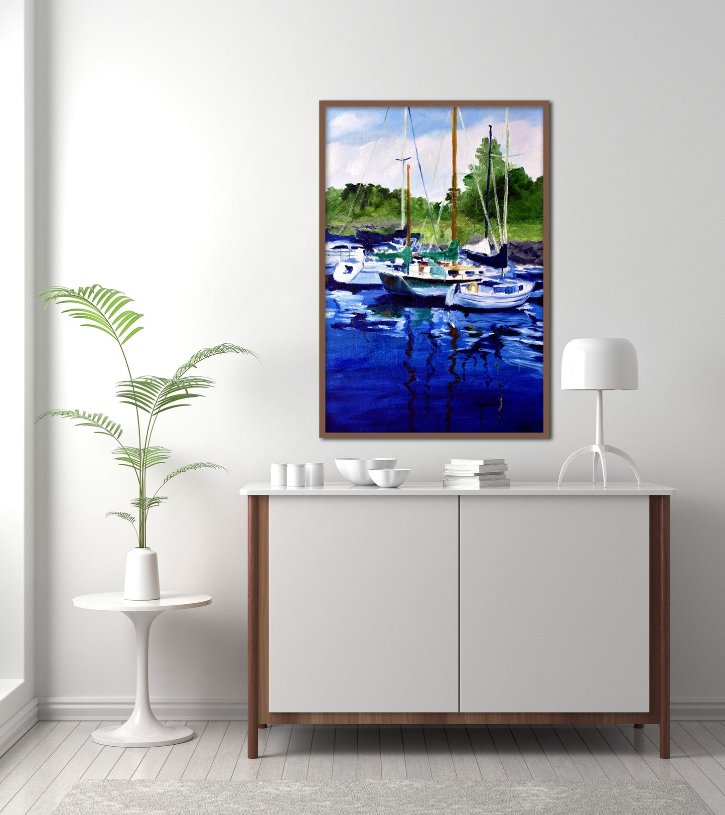 Seaside Harbor Painting Print