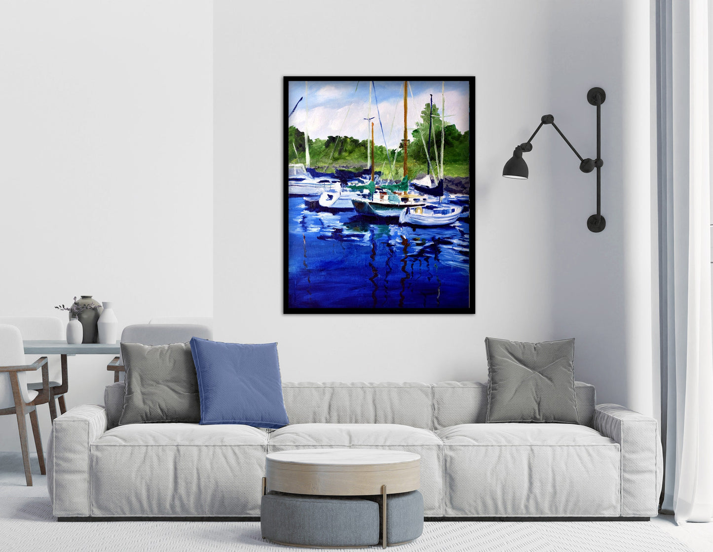 Seaside Harbor Painting Print