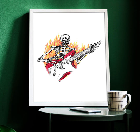 Guitar Music Tattoo Flash Print