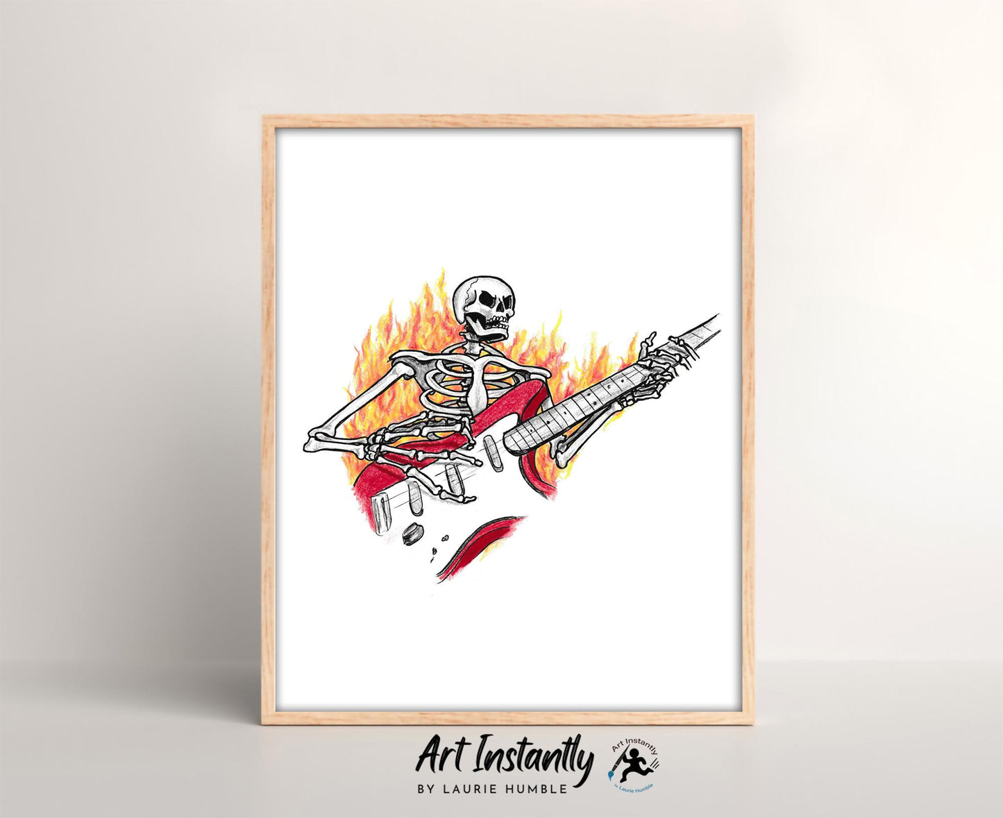 Guitar Music Tattoo Flash Print