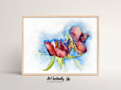 Watercolor Rose Digital Print