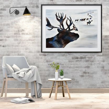 Reindeer Painting Print