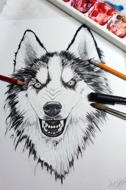 Black Wolf Tattoo Design