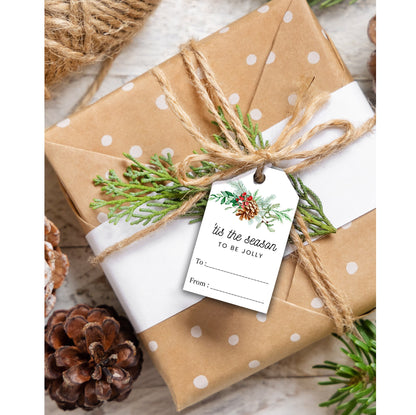 Printable Holiday Greenery Gift Tags Set of 9