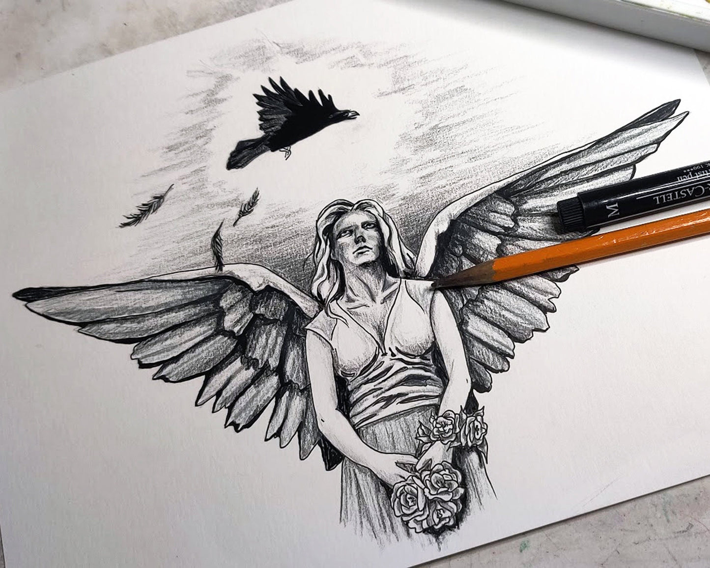 Angel Spiritual Tattoo Design