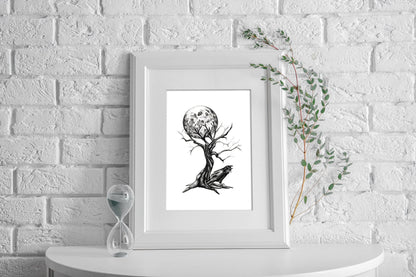 Tree and Raven Wall Art