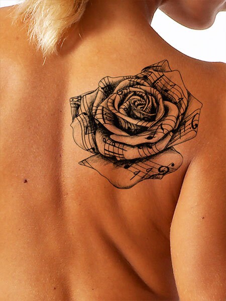 Set of 4 Rose Tattoo Designs