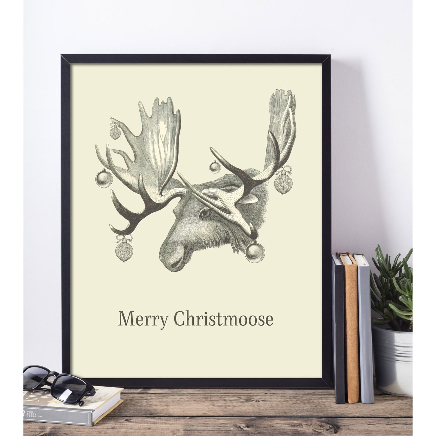 Merry Christmoose Wall Art Print