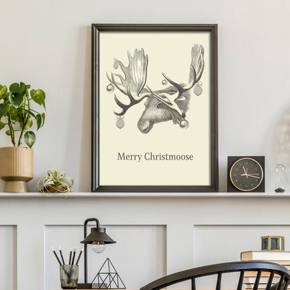 Merry Christmoose Wall Art Print