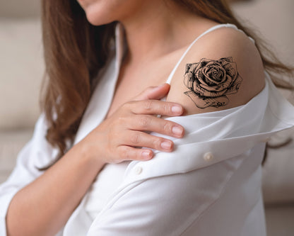 Sheet Music Rose Tattoo Design