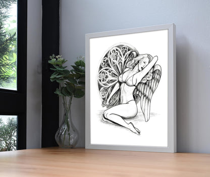 Angel Pin Up Art Tattoo Flash Print